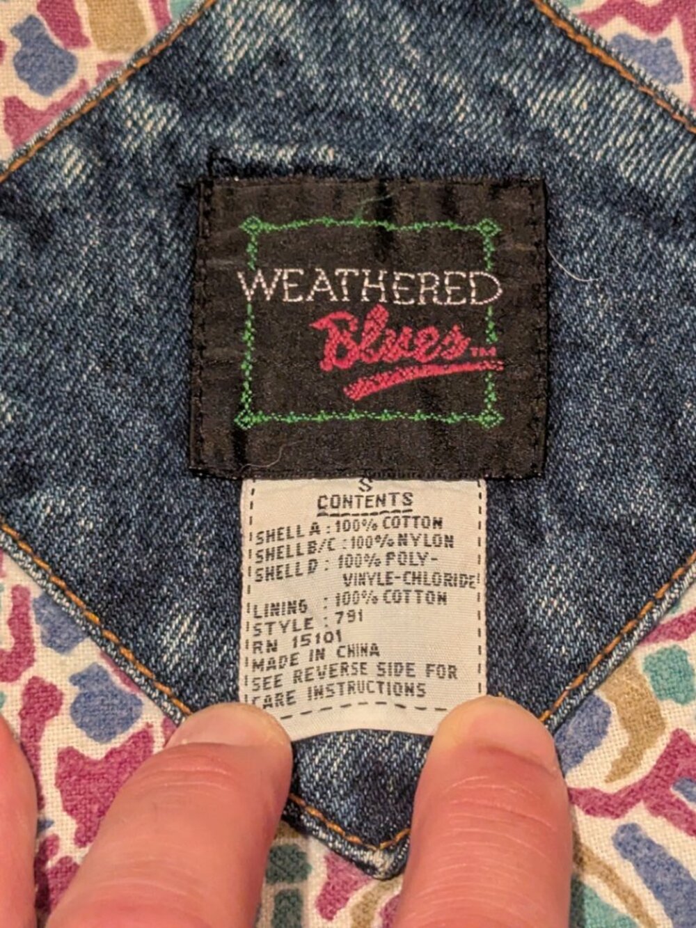 Vintage 80s Acid Wash Weathered Blues Jean Jacket for Women Size L - Picture 7 of 9